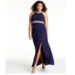 Sequin Hearts Trendy Plus Size Embellished Halter PLUS Dress